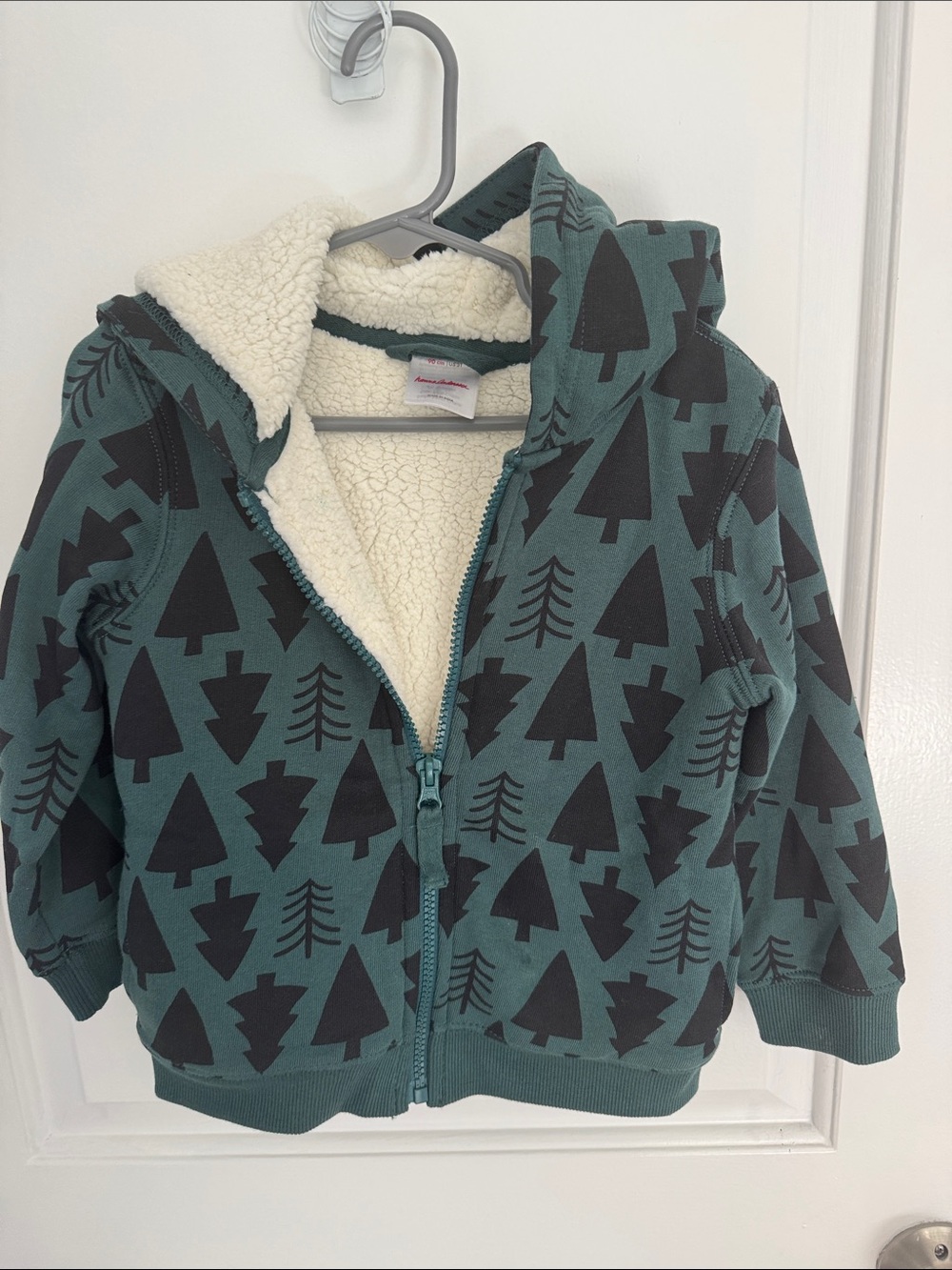 Hanna Andersson Sherpa lined Hoodie with Tree Print